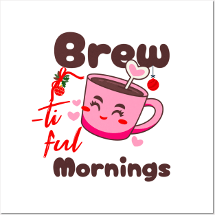 Christmas Coffee Brew-tiful Mornings Coffee Lover Posters and Art